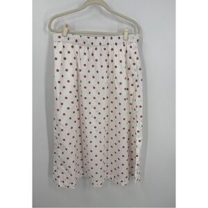 J.Crew Side-slit cotton poplin maxi skirt white rose dot Polka Dot Skirt XL/16